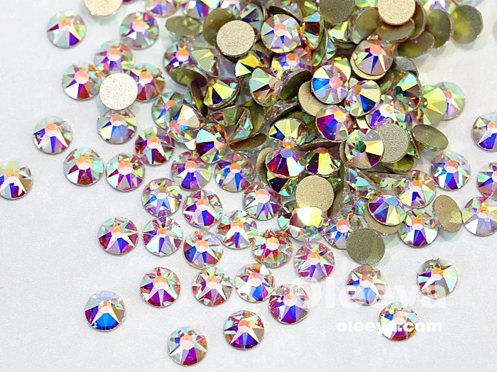 Oleeya Factory Wholesale Free Sample Glass 2088 Capri Blue AB Flatback Non Hotfix Rhinestones for Watches and Costumes