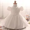 mickey dance dress child white angel Children Summer Perform Frozen Clothes Baby collar frock design for girls