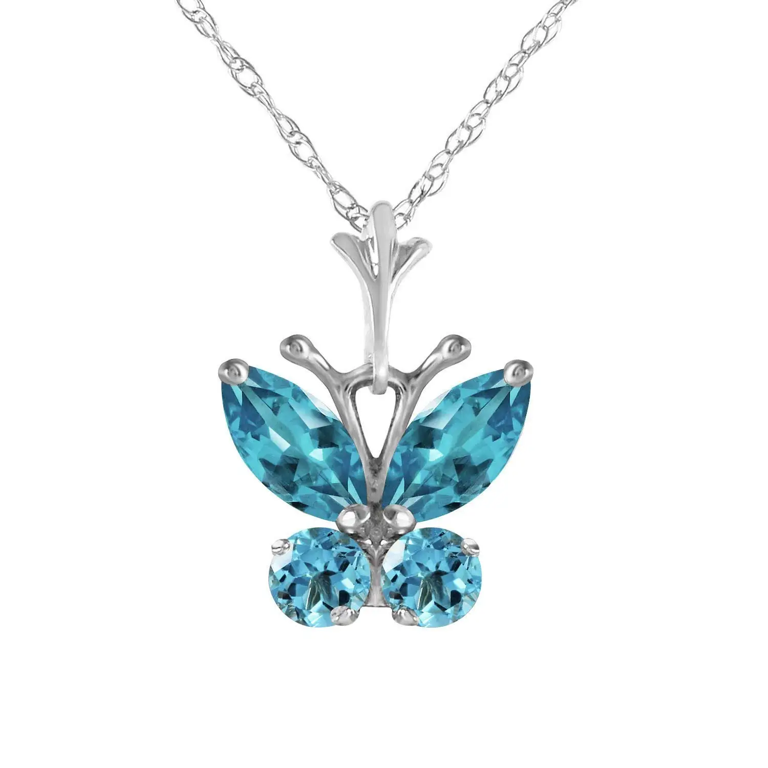 ALARRI 0.7 Carat 14K Solid Rose Gold Butterfly Necklace Opal Peridot with 22 Inch Chain Length