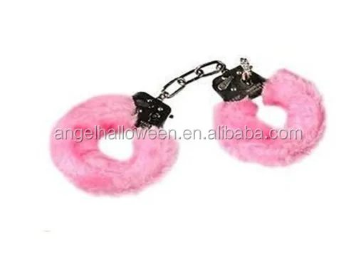 Furry Fuzzy Costume Handcuffs Metal Wrist Cuffs Soft Bachelorette Hen Party