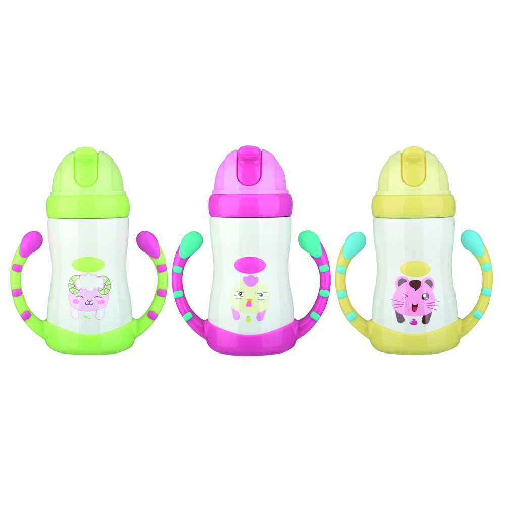Health Round Eco-Friendly Non-Toxic BPA Free Hands Free Baby Glass Baby Feeding Bottle