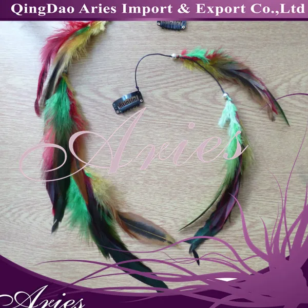 Grizzly All Bright Color Rooster Feather Hair Extension 16 Inch