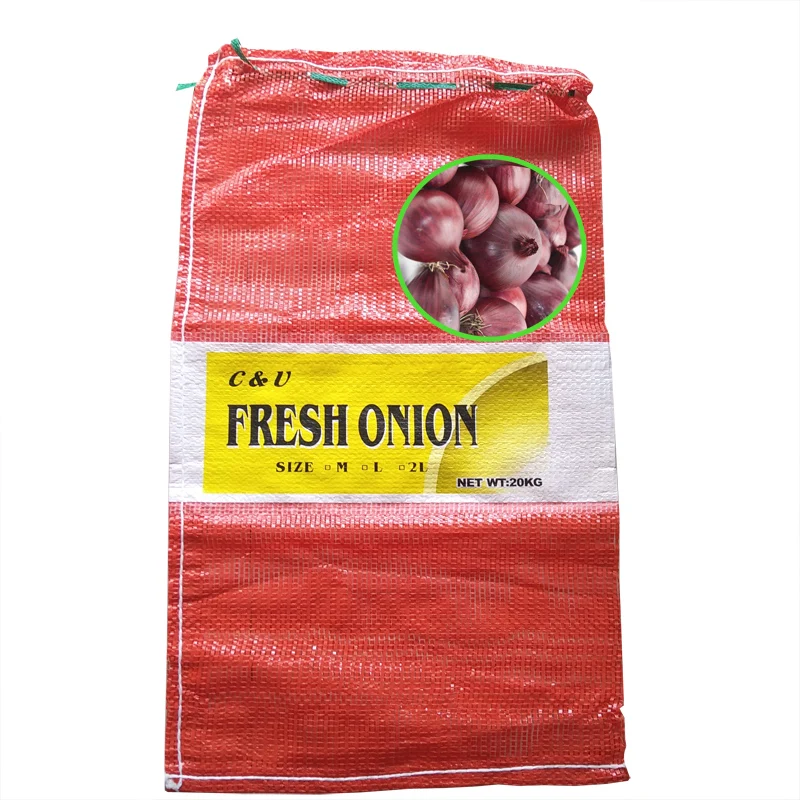 Kg Pe Plastic Potato Packing Pouch Pp Leno Mesh Net Bag For Firewood