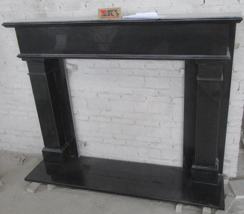 Low Moq Oem Service Absolute Black Granite Fireplace Mantel