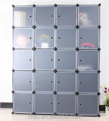 Pp Container Free Standing Pp Plastic Wardrobes Foldable Bedroom