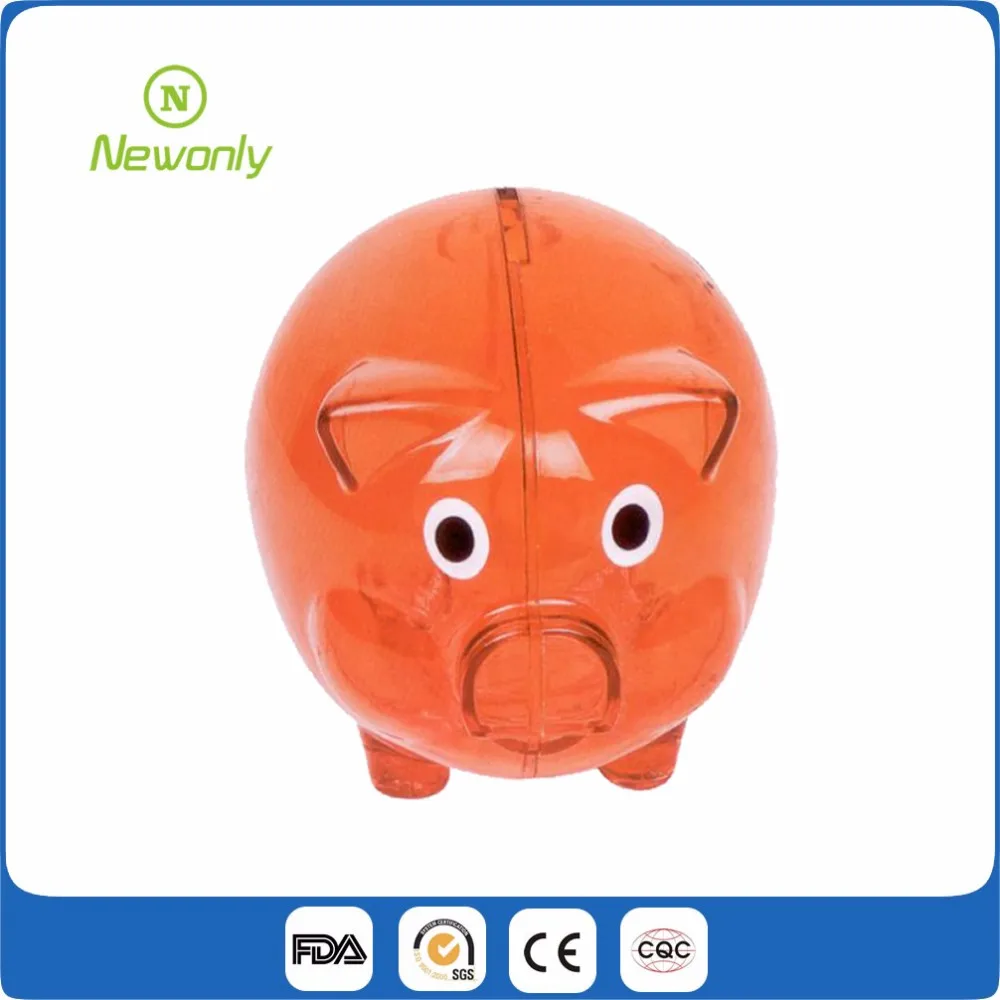Hot-Selling Lovely custom logo and color plastic piggy coin bank