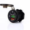 2018 New Design Waterproof Dual QC3.0 Car Charger Socket with Type-C USB Port & Green Led Voltmeter 24 Months Warranty CE ROHS