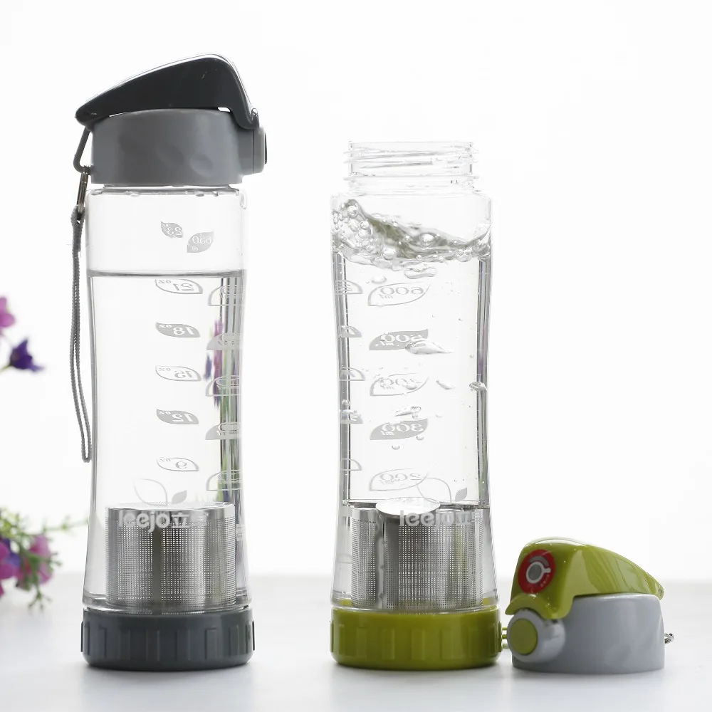 650ml Tritan Tea Infuser Bottle Bpa Free Bottom Filter Drinking Water