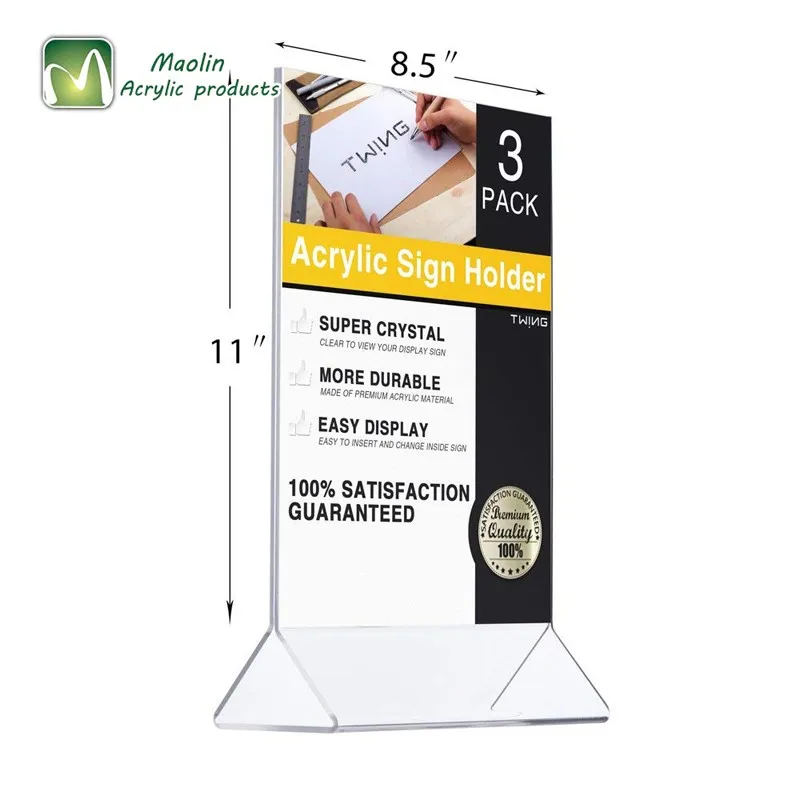 Triangle Table Top Clear 8.5x11inches Or Customized Pack Of 6 Plastic