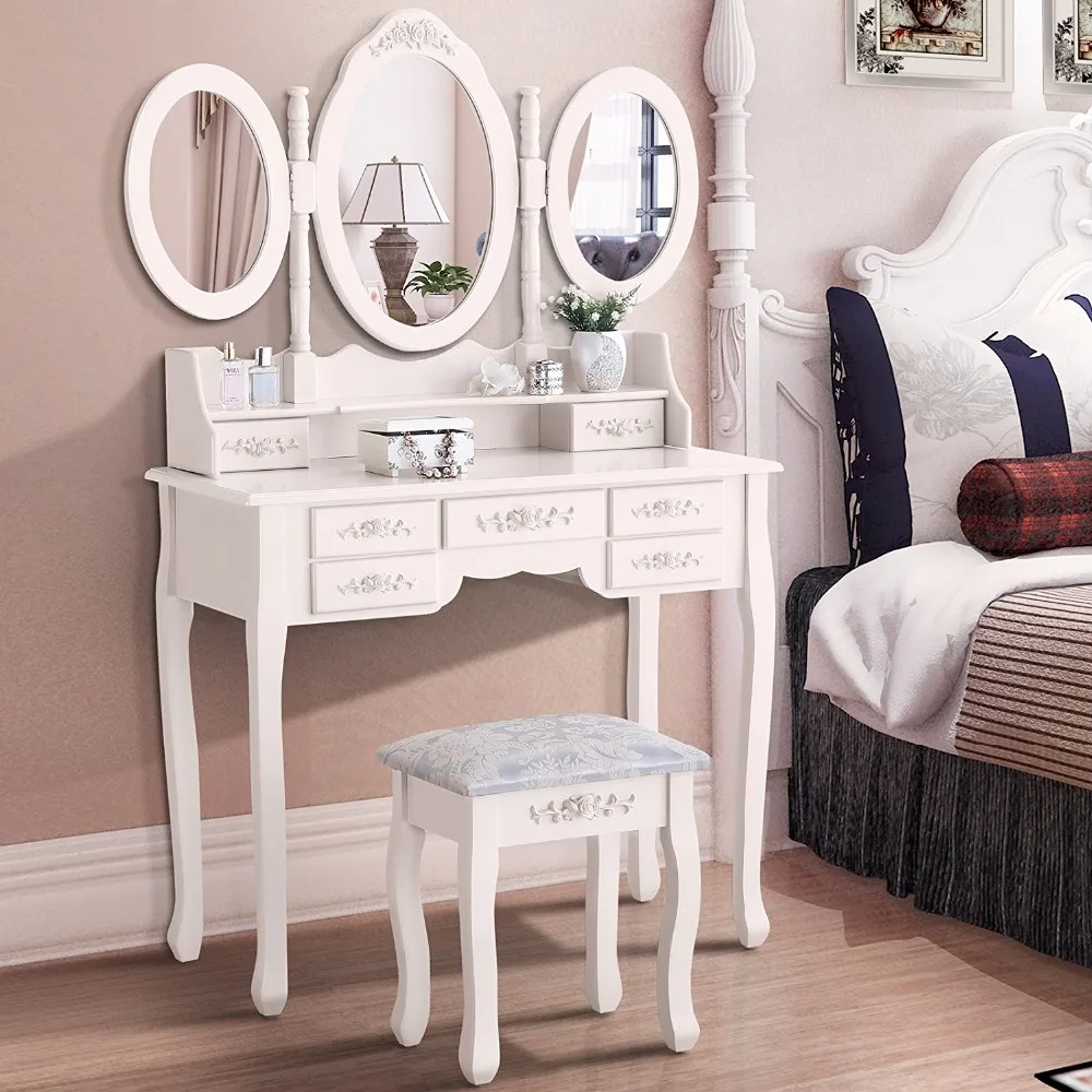 Handmade Wood Simple Dressing Table Antique Dressers With Mirrors