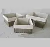Nesting Hand woven plastic PE pipe storage baskets bins