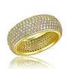 Jenia Six Rows Small Diamond 18K Gold Plated Dubai Moder Diamond Rings For Jewelry