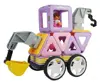 Magplayer Preschool Funny Magnetic Building Truck Toy for Kid 68piece Set