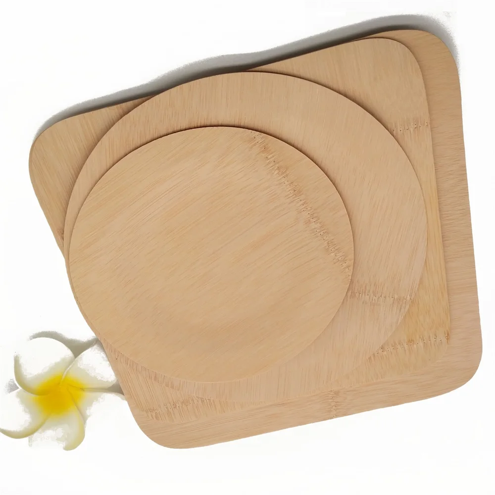 Factory Price Square And Round Bamboo Plates /wooden Plates Disposable