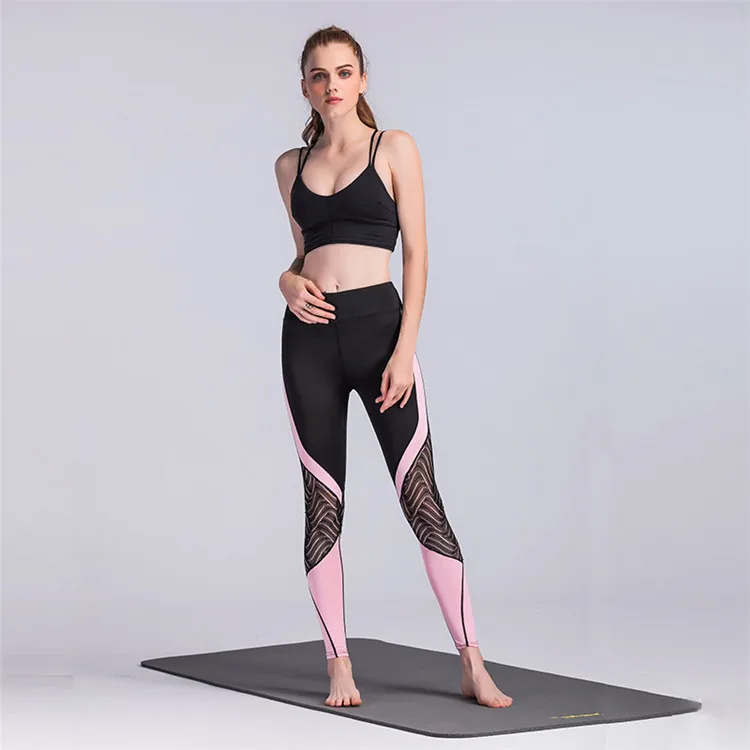 OEM Dry Fit Wear Lace Pants Wholesale Fitness Yoga Wear Leggings Ladies