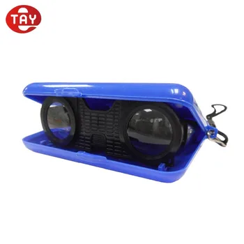 blue binoculars