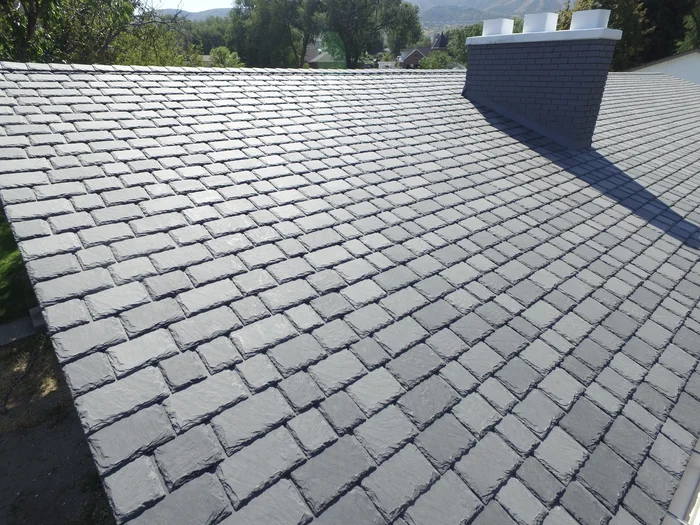 上海建材天然灰色屋顶瓦防滑板岩屋面砖