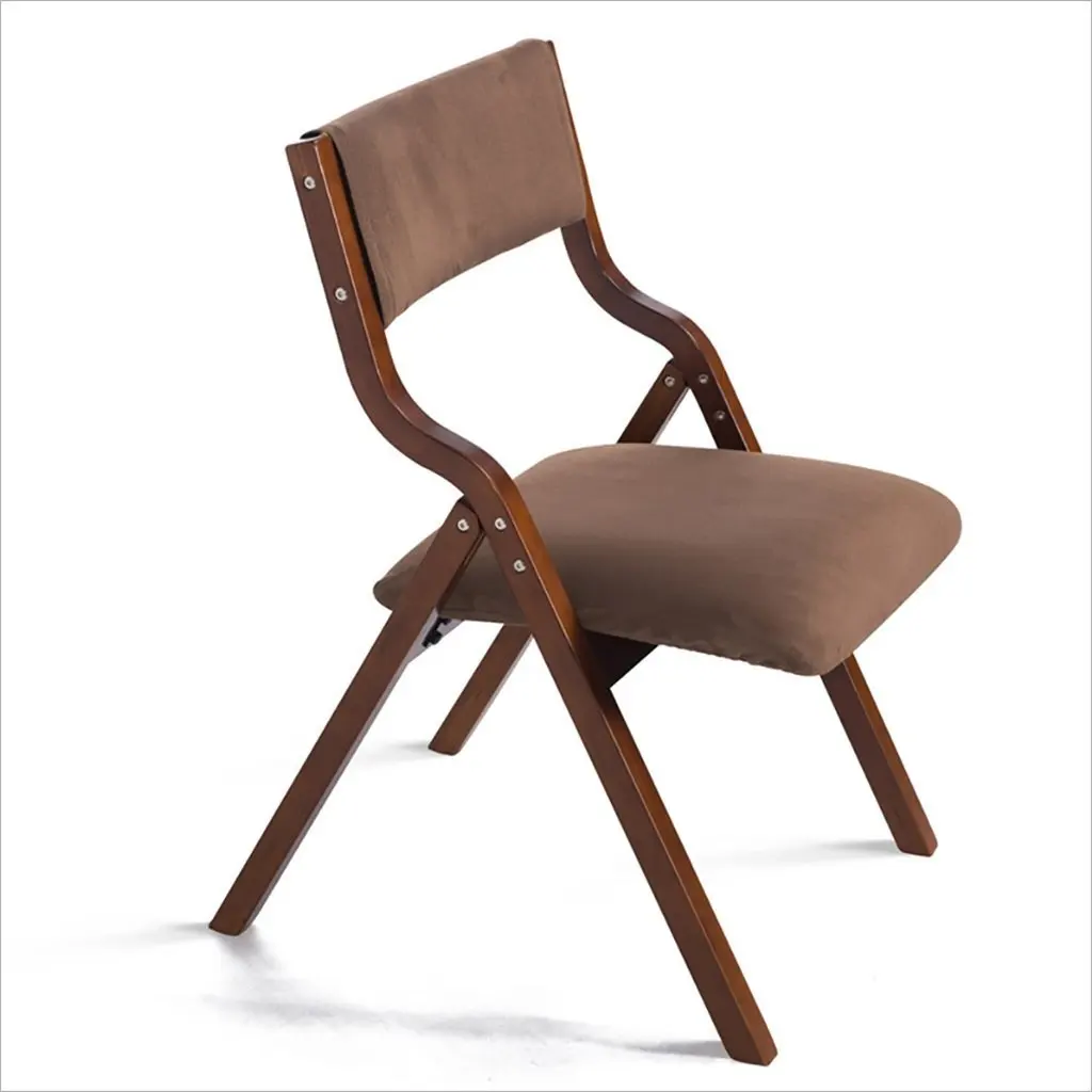 fold up chairs Home simple portable solid wood folding dining chair, simple folding back computer chair, living room lounge chair (Size: 78.5cm high) Folding Chairs (Color : A)