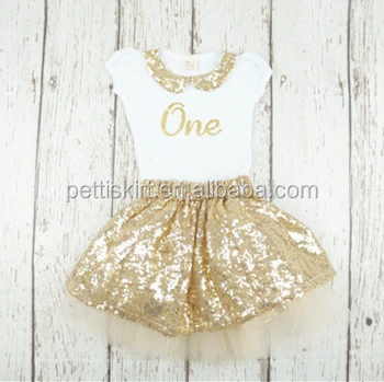 gold sequin baby dress