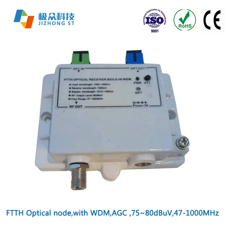 Ftth Indoor Optical Node With Wdm Agc Rgb Led Display Support Catv And ...