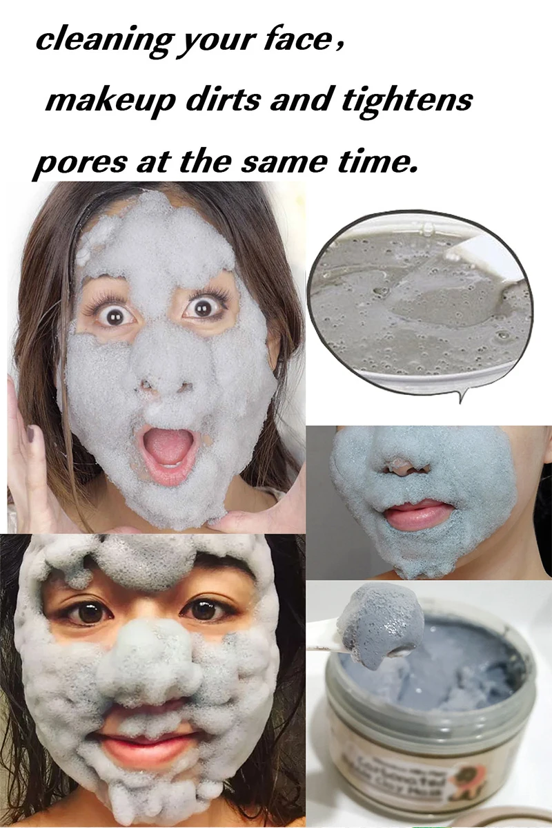 [MISSY]OEM/ODM Private Label Carbonated Bubble Clay Mask + Wrinkle Care Revitalize Retinol Cream Black Female MUD Deep Cleanser