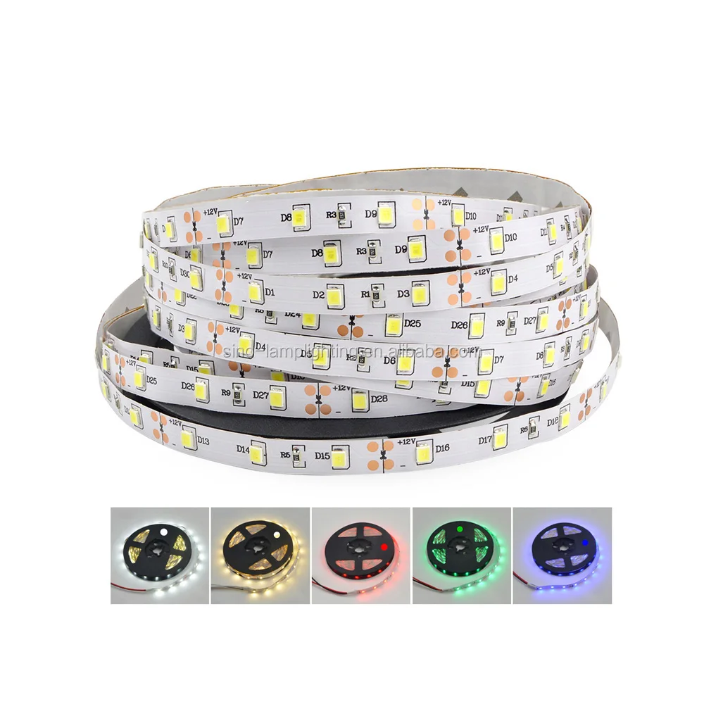 Factory Wholesale SMD 2835 LED Strip light DC 12V 60LEDs/M Indoor Decorative Tape White Blue Red with UL/RoHS/CE certification