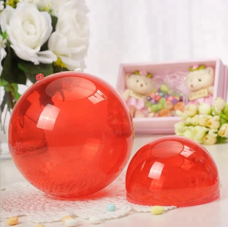 red plastic christmas balls