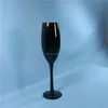 Eco-Friendly Feature Hand-made lead free black champagne wine glass cup stemware