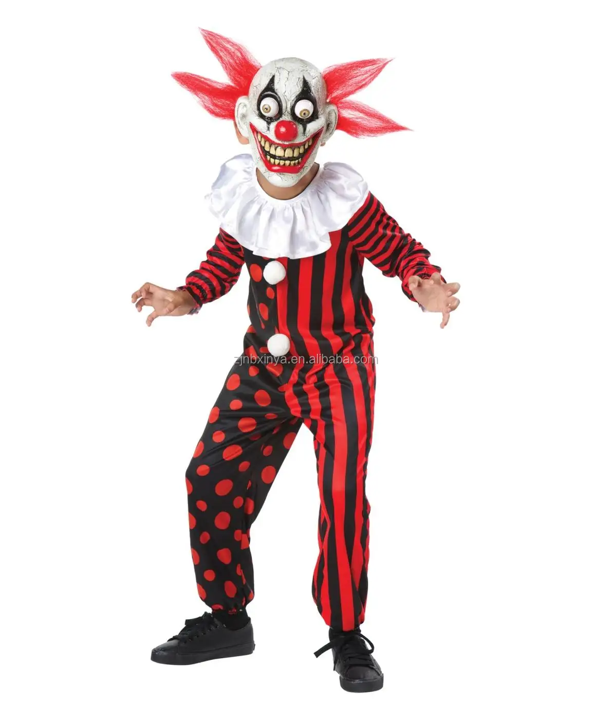 Professional Clown Costumes Halloween Red Clown Man Costumes For Adults ...
