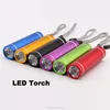 1W Mini High Brightness Aluminium Color Mini LED Flashlight Torch With Keychain