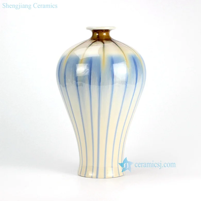 Rzek02-b传统中国天蓝色釉面条纹短颈陶器花瓶家居装饰工艺 - Buy 传统的天空蓝色花瓶,陶瓷花瓶,条纹短颈花瓶 Product on  Alibaba.com