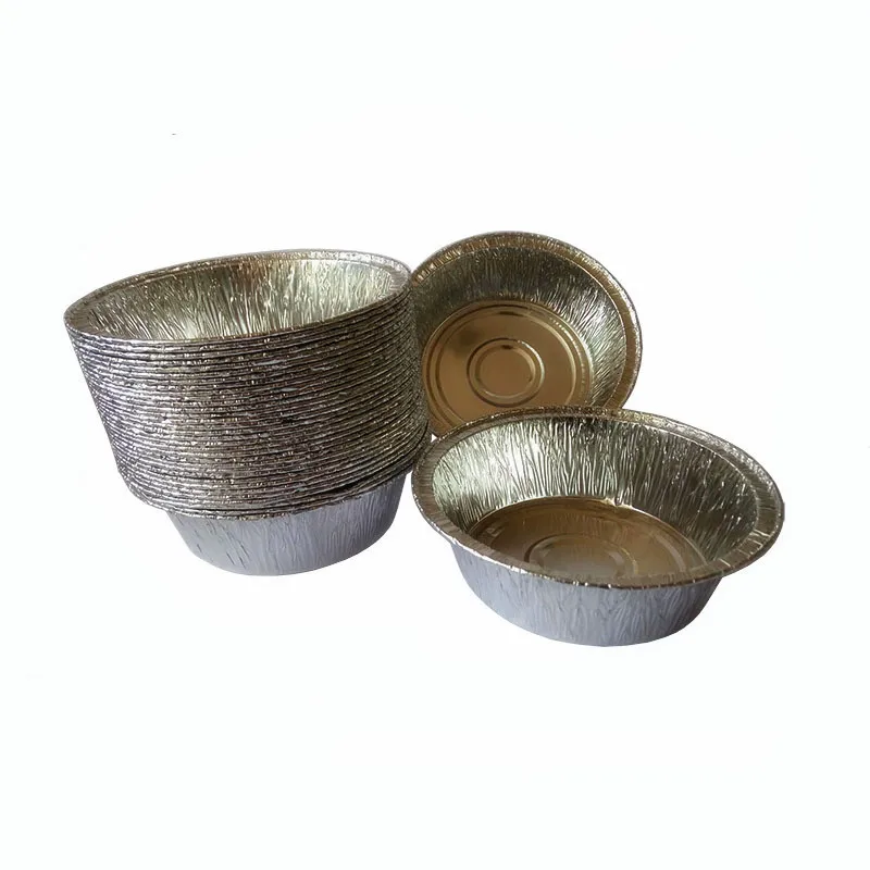 Tupukom 100 Pcs Disposable Aluminum Foil Cups Baking Bake Muffin Cupcake Tin Mold Round Egg Tart Tins Mold Mould