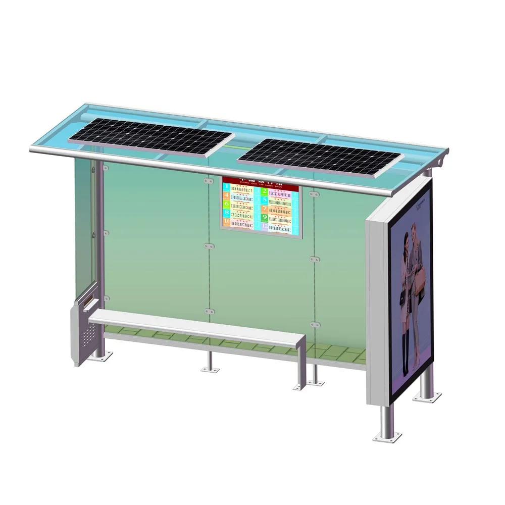 product-YEROO-Outdoor Furniture Bus Stop Shelter Design Bus Stop With Trash Bin-img-4