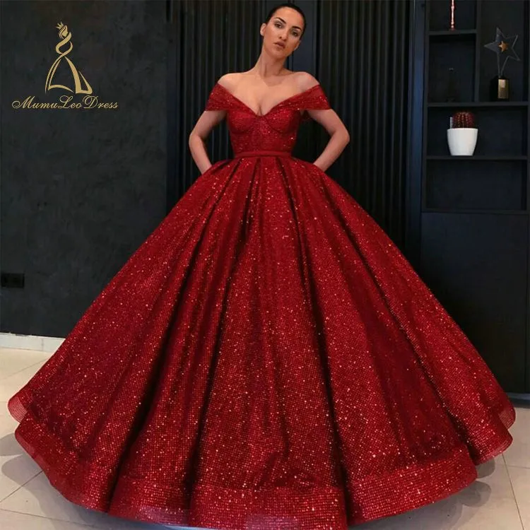wine ball gown