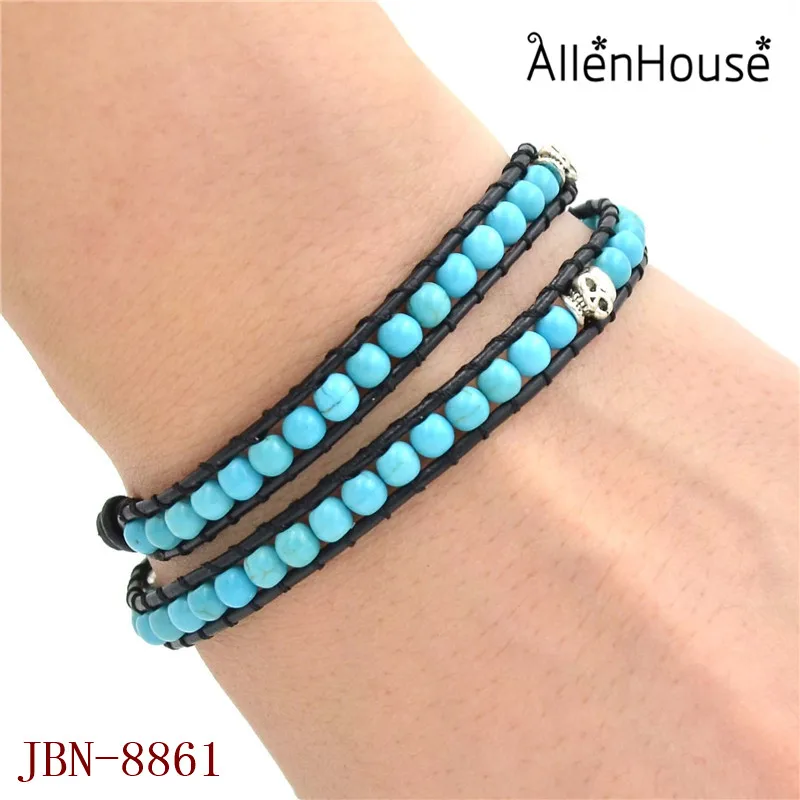 Mens Wrist Accessories Custom 4mm Turquoise Seed Beaded Bracelets Relationship Bracelets With