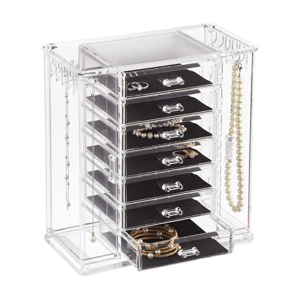High Transparency Clear Premium Acrylic Chest Jewelry Display Box