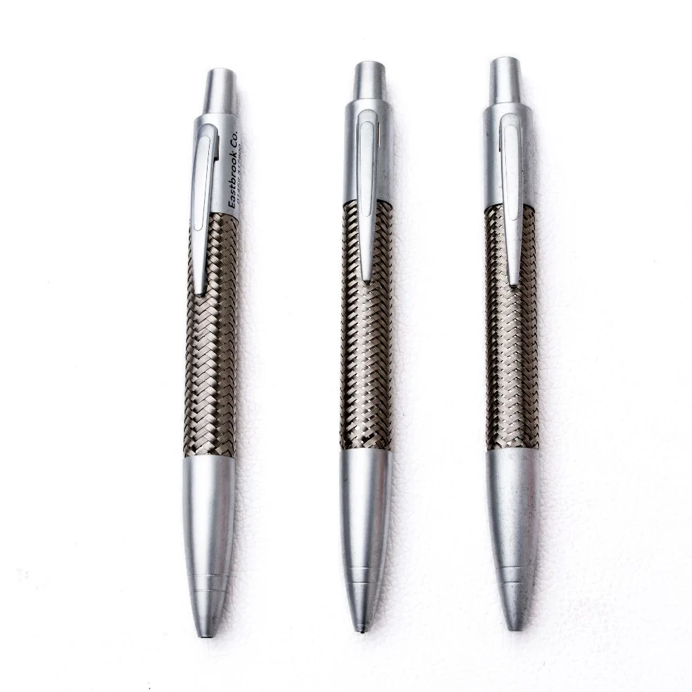 Factory Click Ballpoint Pens Stainless Steel Wire Braid Metal Luxury
