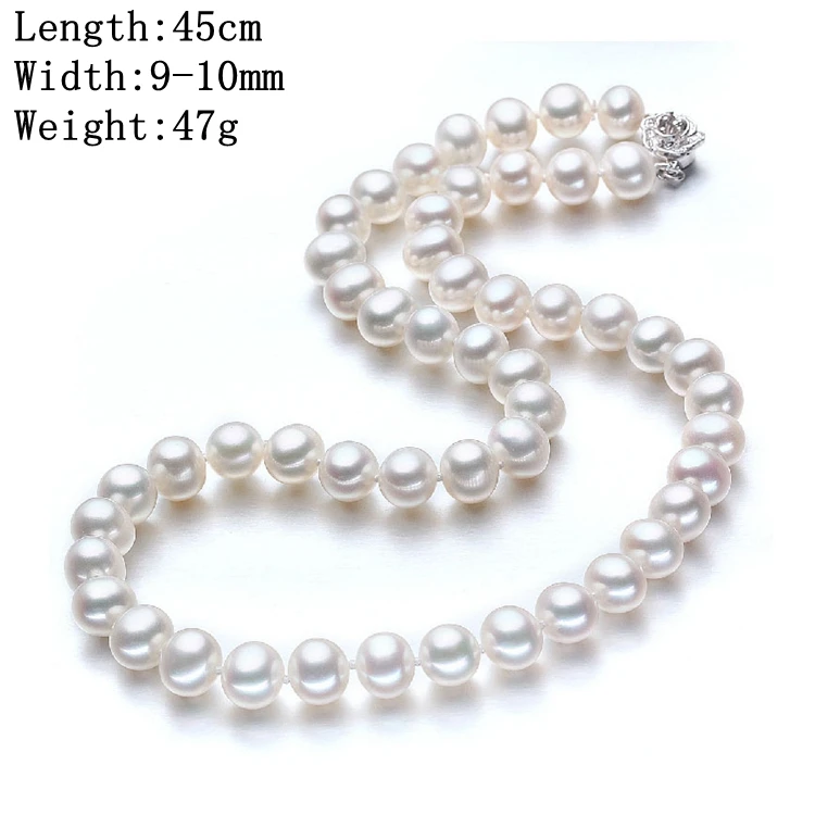 Genuine Mother of Pearl and Cultured Freshwater Pearl Crystal Beads Silk Thread Necklace 34-36 Chuvora NE0465DBU-CHUVNUENG 