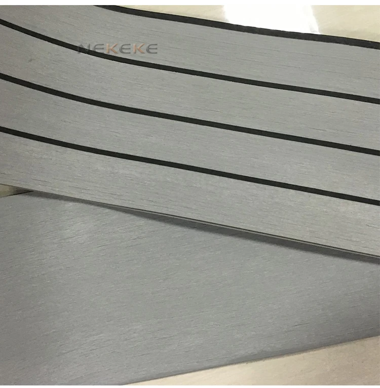 25 Meter Roll 190mm Wide Synthetic gray Decking With Black Caulking Line Stripe