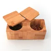Totally Bamboo square Salt Box with removable lid Storing Dry Goods