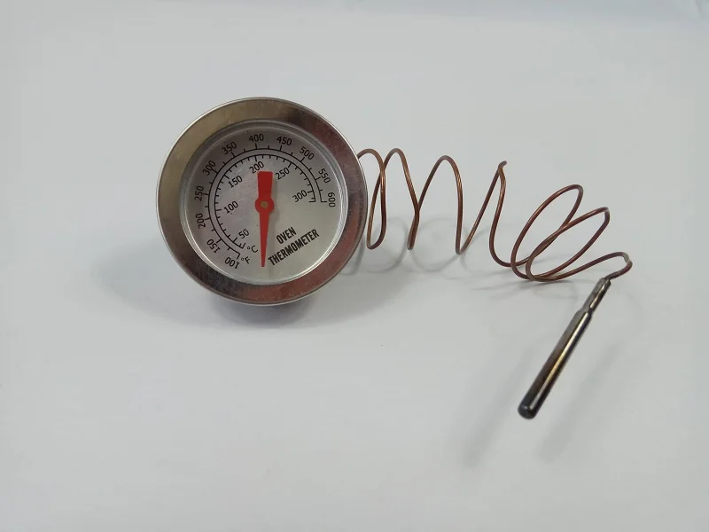 Industrial C / F Remote Mounted Dial Oven Capillary Thermometer With