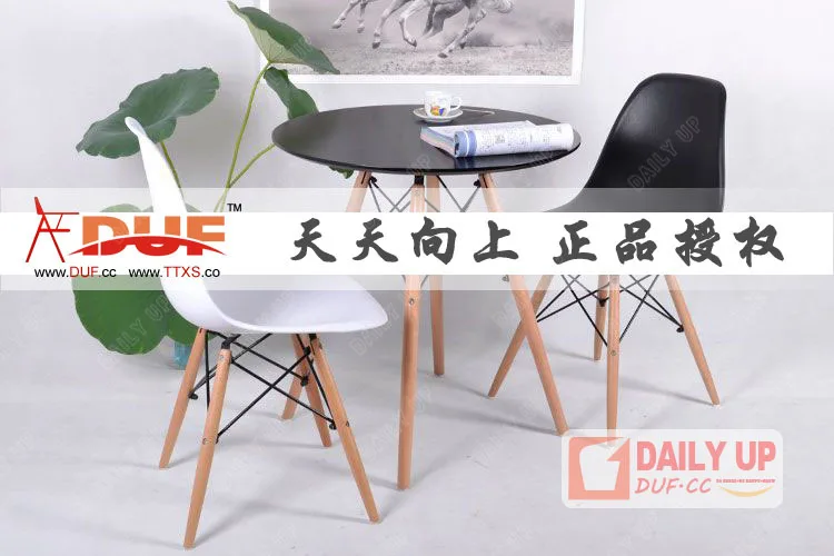 80*80CM Modern Style Coffee Table With Large Desktop Wooden Legs Round Dining Table For Household Kitchen Restaurant