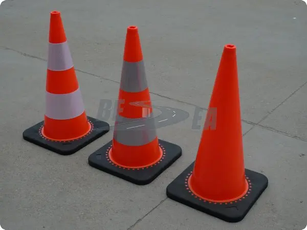 pink traffic cones