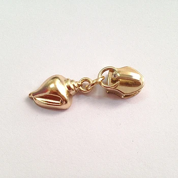 Gold Metal Molded Fancy Zipper Puller Custom Design Zipper Pull