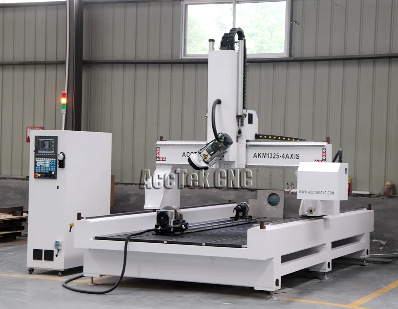 AKM1325- 4axis disc type 10pcs auto tool changer professional 4 axis cnc router with rotary device