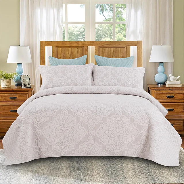 Wholesale Modern Solid Color Bedroom Cotton Bed Quilt Satin