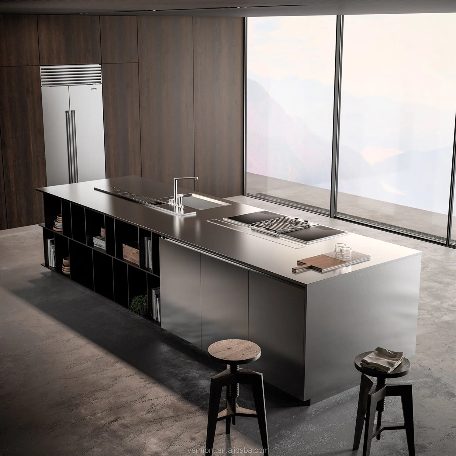 2021 Hangzhou Vermont Glass Overheads Imported Kitchen Cabinets From