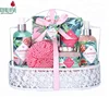 Wholesale flamingo label moisturize body care spa wire basket bath and body gift set