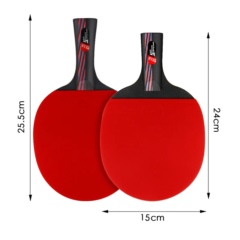 Standard Size 2mm Rubber 2mm Sponge Carbon Fiber Ping Pong Paddle Table