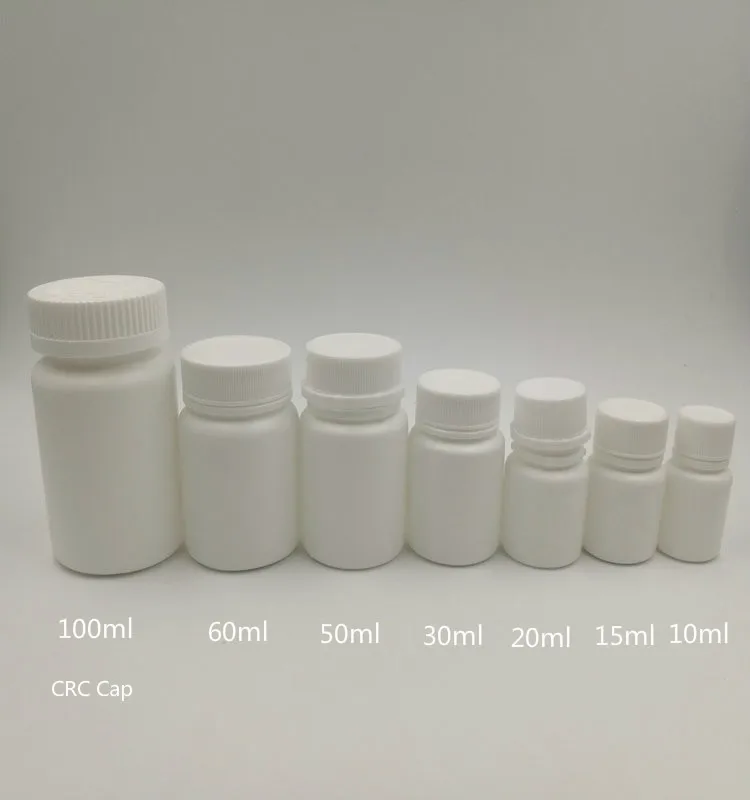 100ml 100cc Hdep White Plastic Tamper Evident Cap Capsule Pill Bottle